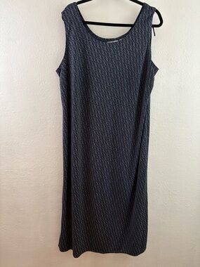Kathie Lie Collection sleeveless dress allover print pattern in blue size 22W